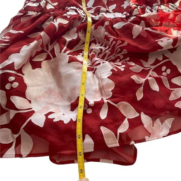 NWT Anthropologie Hutch Red Motif Floral Tiered Maxi Skirt Boho SZ M - Picture 5 of 8